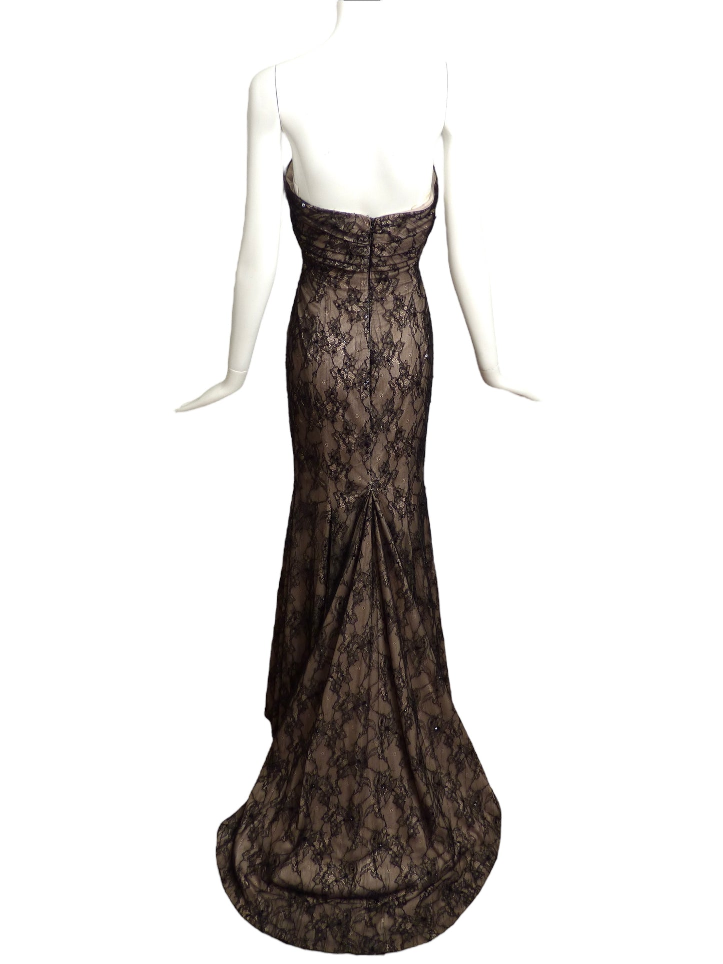 MANDALAY- NWT Strapless Floral Lace Evening Gown, Size 6