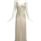 TEMPERLEY-NWT 2015 White Beaded Chiffon Evening Gown, Size 6