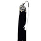 HENRI DE CHATILLON-1950s Black Velvet Beaded Gown, Size 6