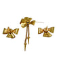 CELINE-1980s Gold Tone Bow Brooch & Earrings