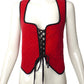 JAN BARBOGLIO- 1990s Red Quilted Velvet Vest, Size 4