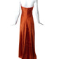 CHADO RALPH RUCCI- Orange Hammered Silk Gown, Size 6