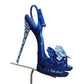 GIANMARCO LORENZI- NIB Blue Crystal & Satin Platform Pumps, Size 39