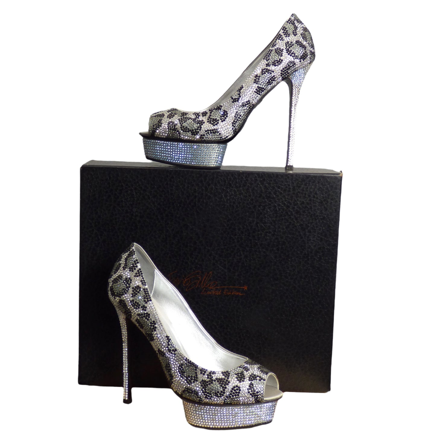 LE SILLA- NIB Limited Edition Crystal Platform Pumps, Size 40