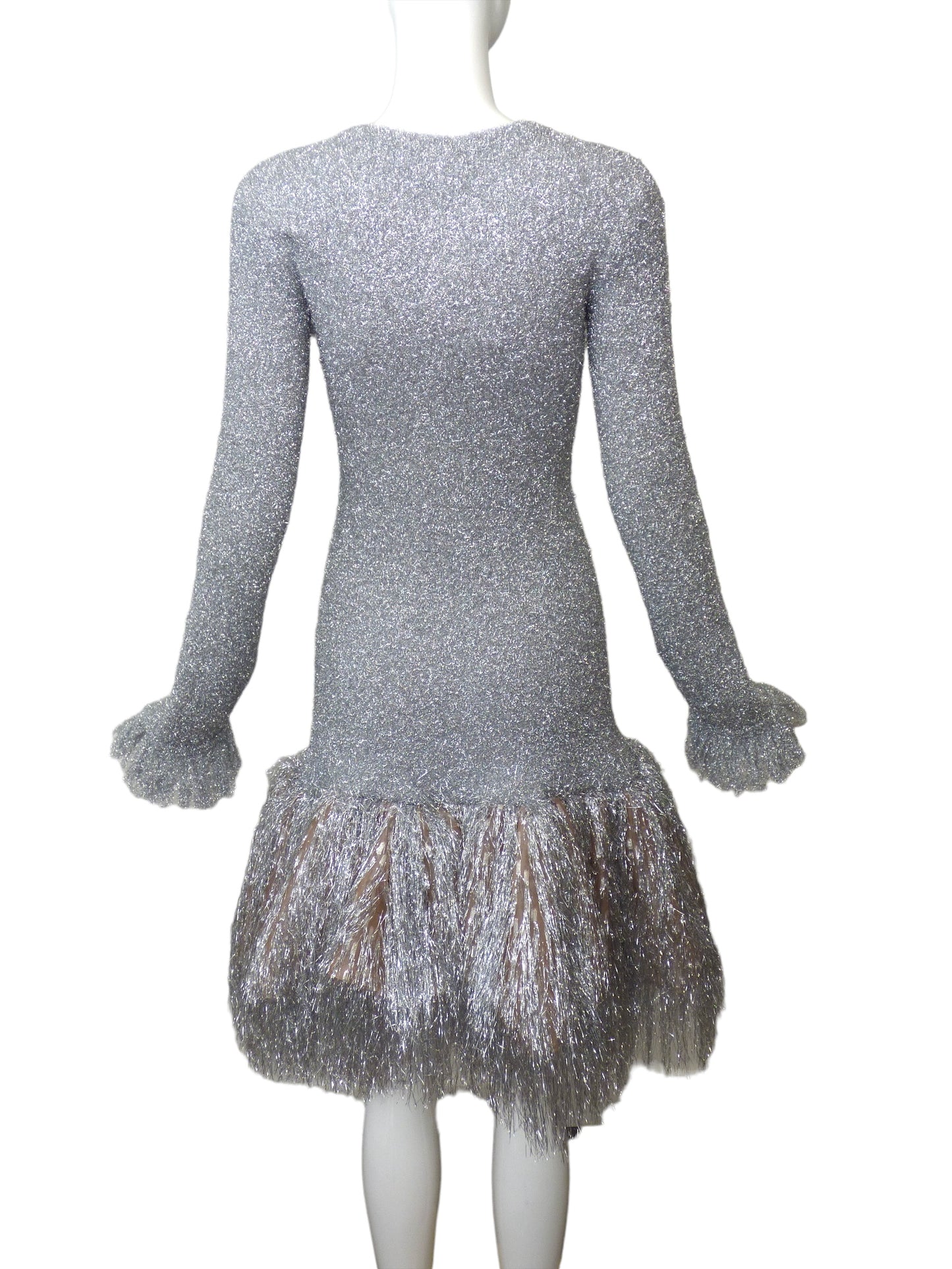 PACO RABANNE- NWT 2022 SIlver Tinsel Fringe Dress, Size 4