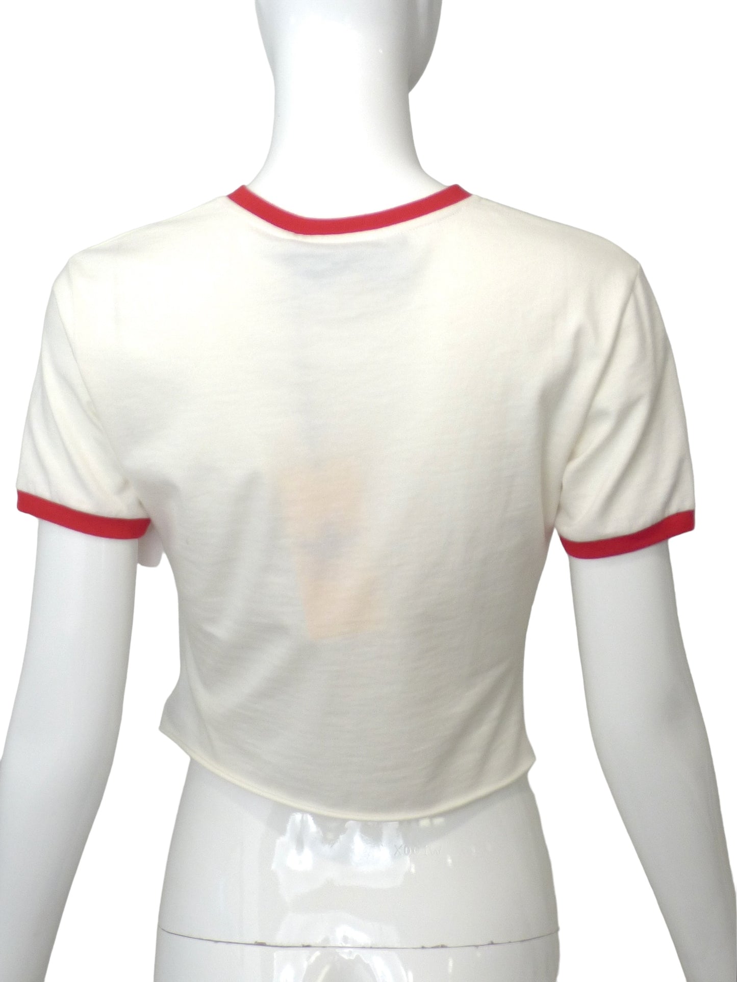 GUCCI x ADIDAS- NWT 2022 White Cropped Graphic T-Shirt, Size XXS