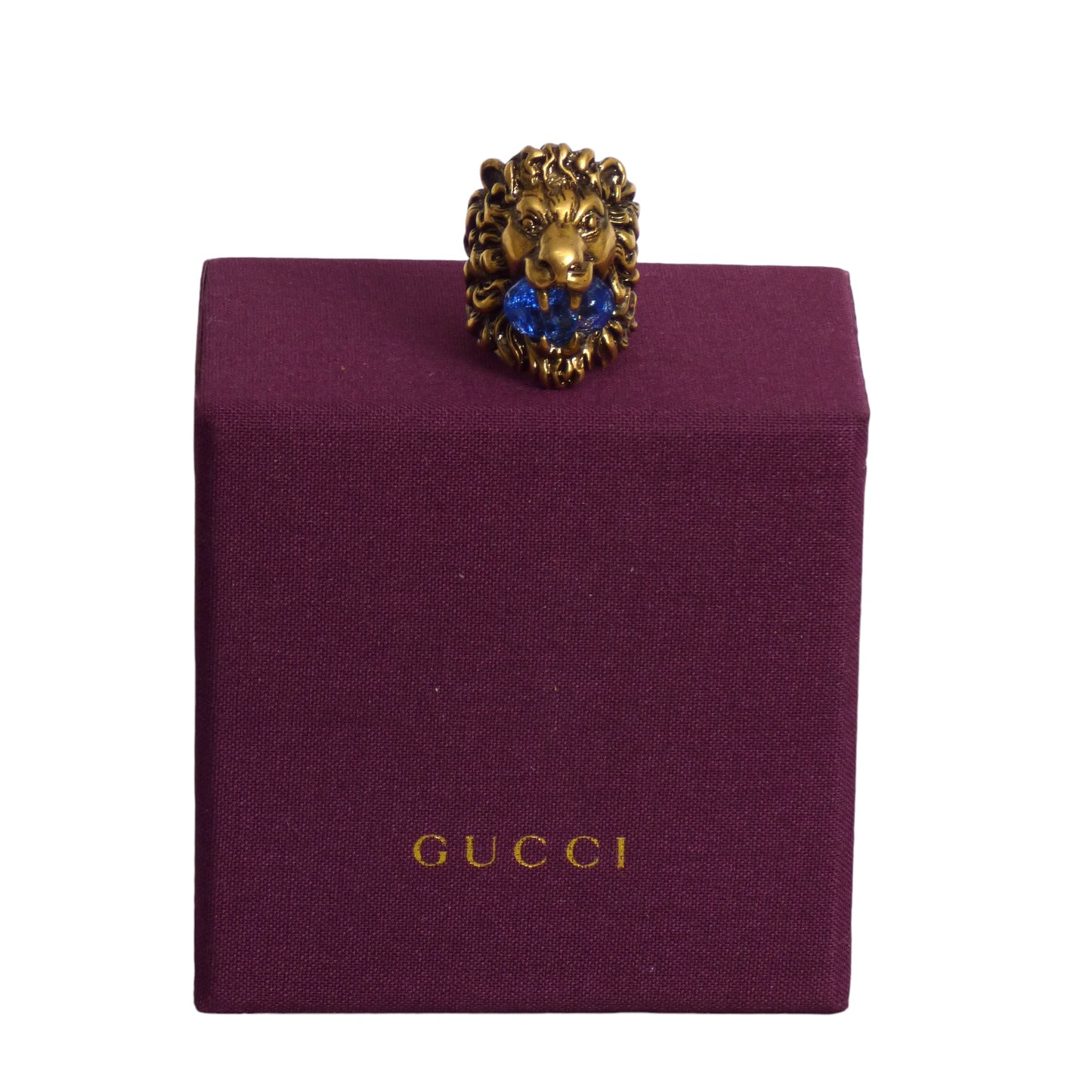 GUCCI- NIB Jeweled Lion Head Ring