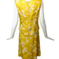 1950s Yellow Floral Print Silk Dress, Size 6