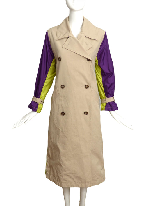 HYSTERIC GLAMOUR- Color Block Trench Coat, Size 10