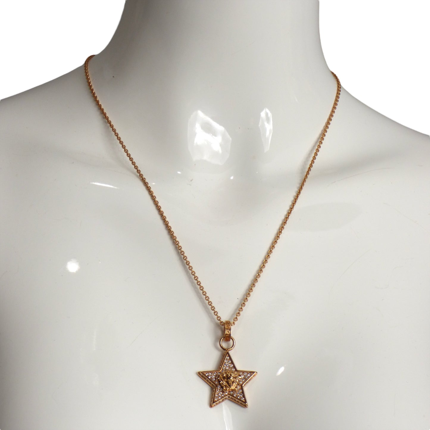 VERSACE- NWT Gold Rhinestone Star Pendant Necklace