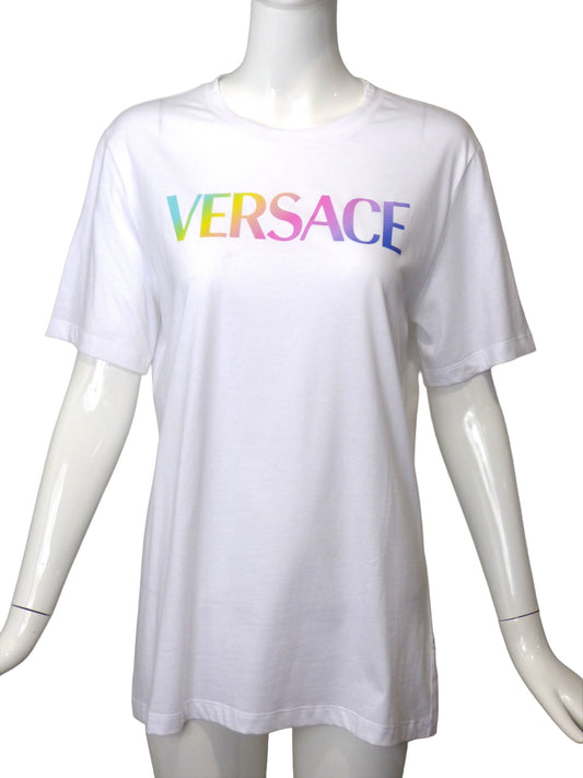 VERSACE- NWT Logo Print T-Shirt, Size 8