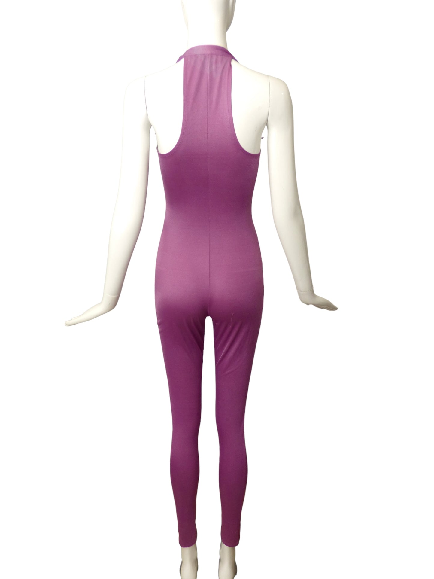 OMO NORMA KAMALI- 1970s Lilac Knit Unitard, Size 4