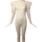 OMO NORMA KAMALI- AS IS 1970s Ivory Knit Unitard, Size 4