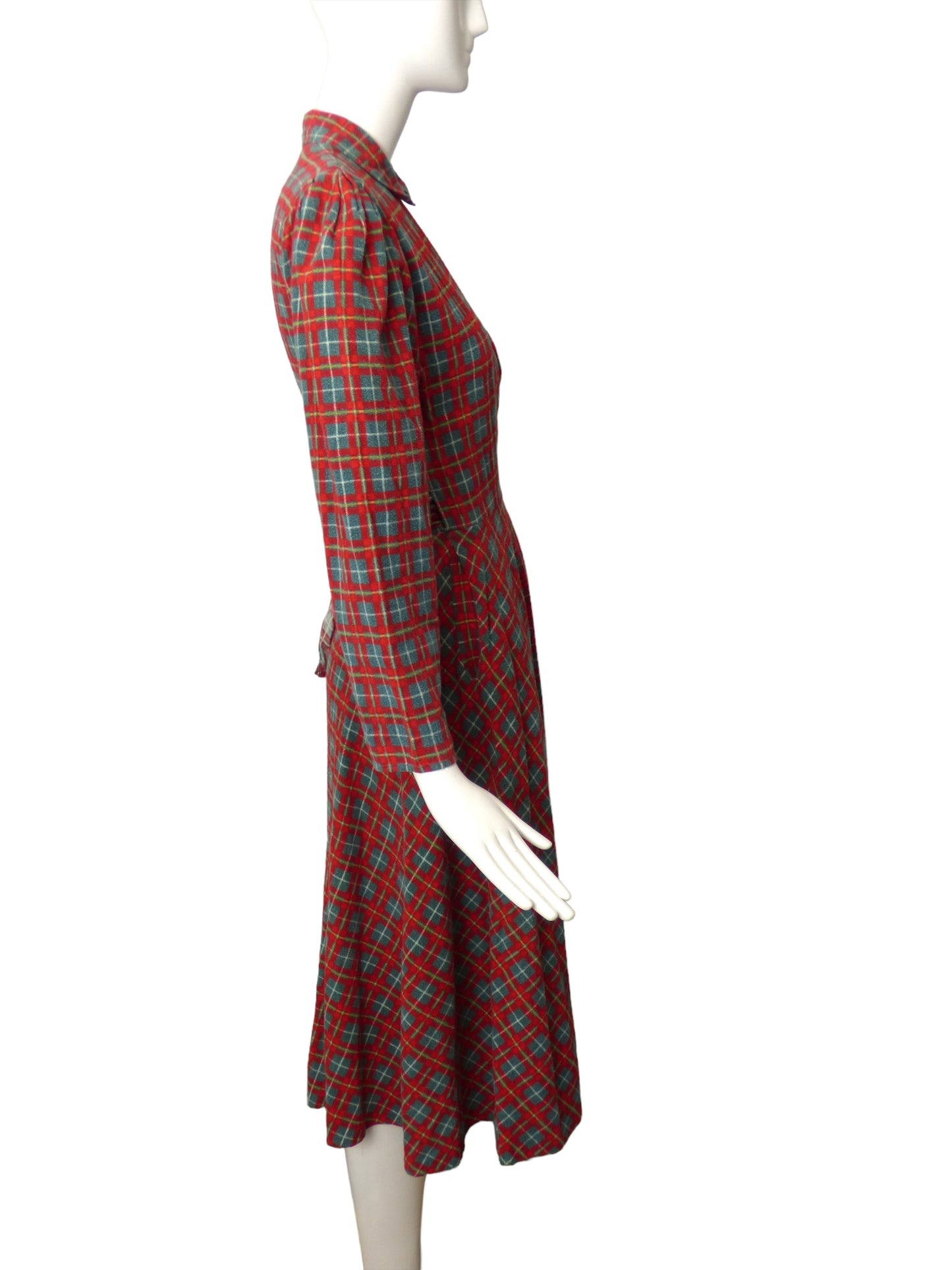 OMO NORMA KAMALI- 1980s Flannel Wrap Dress, Size 4