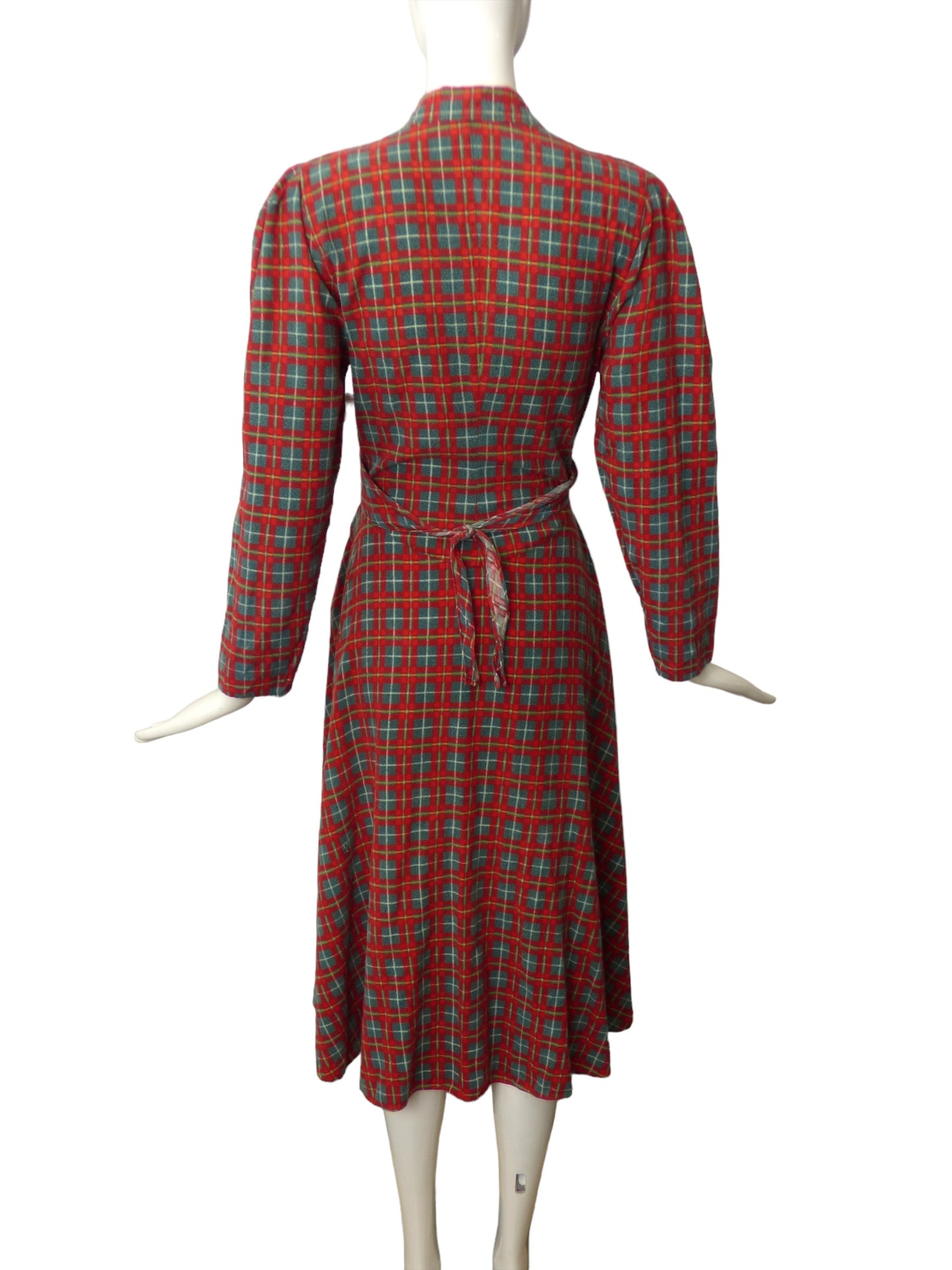 OMO NORMA KAMALI- 1980s Flannel Wrap Dress, Size 4