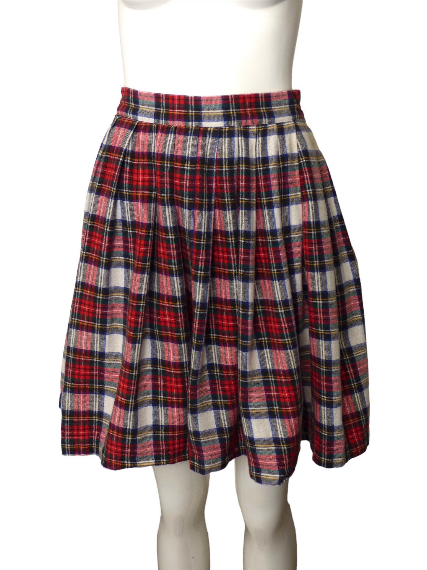 NORMA KAMALI-1980s Flannel Plaid Skirt, Size 2