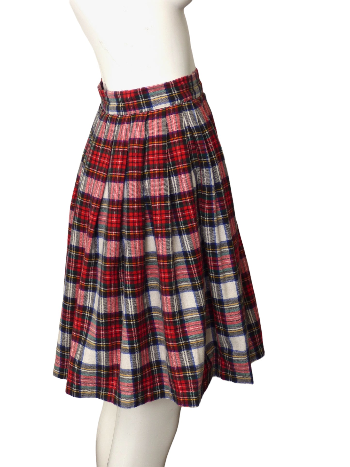 NORMA KAMALI-1980s Flannel Plaid Skirt, Size 2