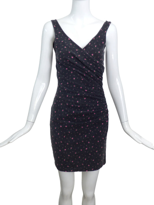 BETSEY JOHNSON-1980s floral Knit Wiggle Dress, Size-Small