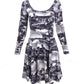 BETSEY JOHNSON-1980s Photo Print Knit Dress, Size-Small