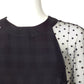 BALMAIN- Silk Plaid & Net Blouse, Size 10