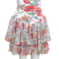 BETSEY JOHNSON-1980s Floral Knit & Chiffon Skirt, Size-4