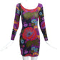 BETSEY JOHNSON-1980s Floral Knit Dress, Size-Small