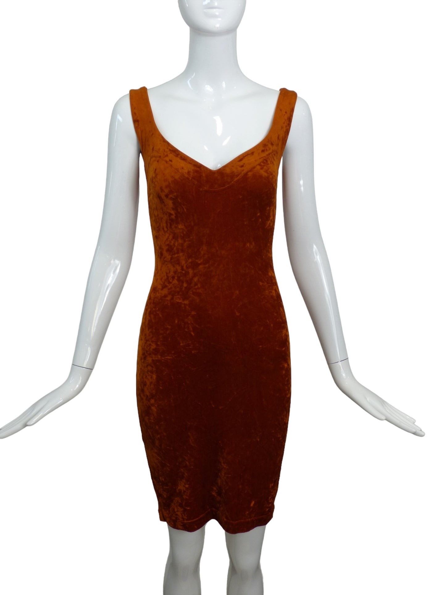 BETSEY JOHNSON-1980s Crushed Velvet Dress, Size-Small
