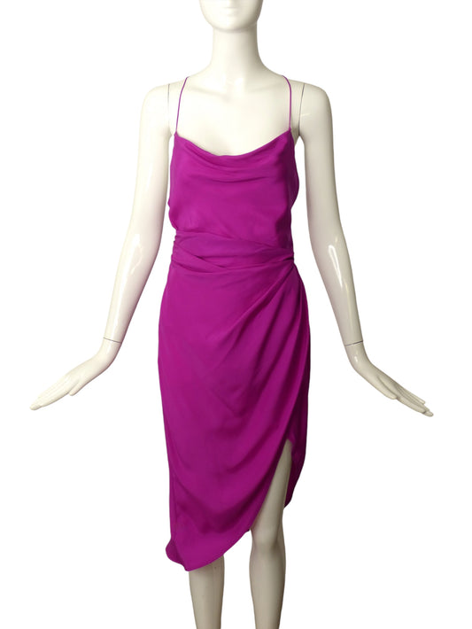 GAUGE 81- Purple Draped Silk Slip Dress, Size 2