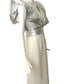 RONNY KOBO-2023  NWT Silver & Ivory Lame Cocktail Dress, Size 8