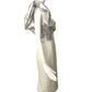 RONNY KOBO-2023  NWT Silver & Ivory Lame Cocktail Dress, Size 8