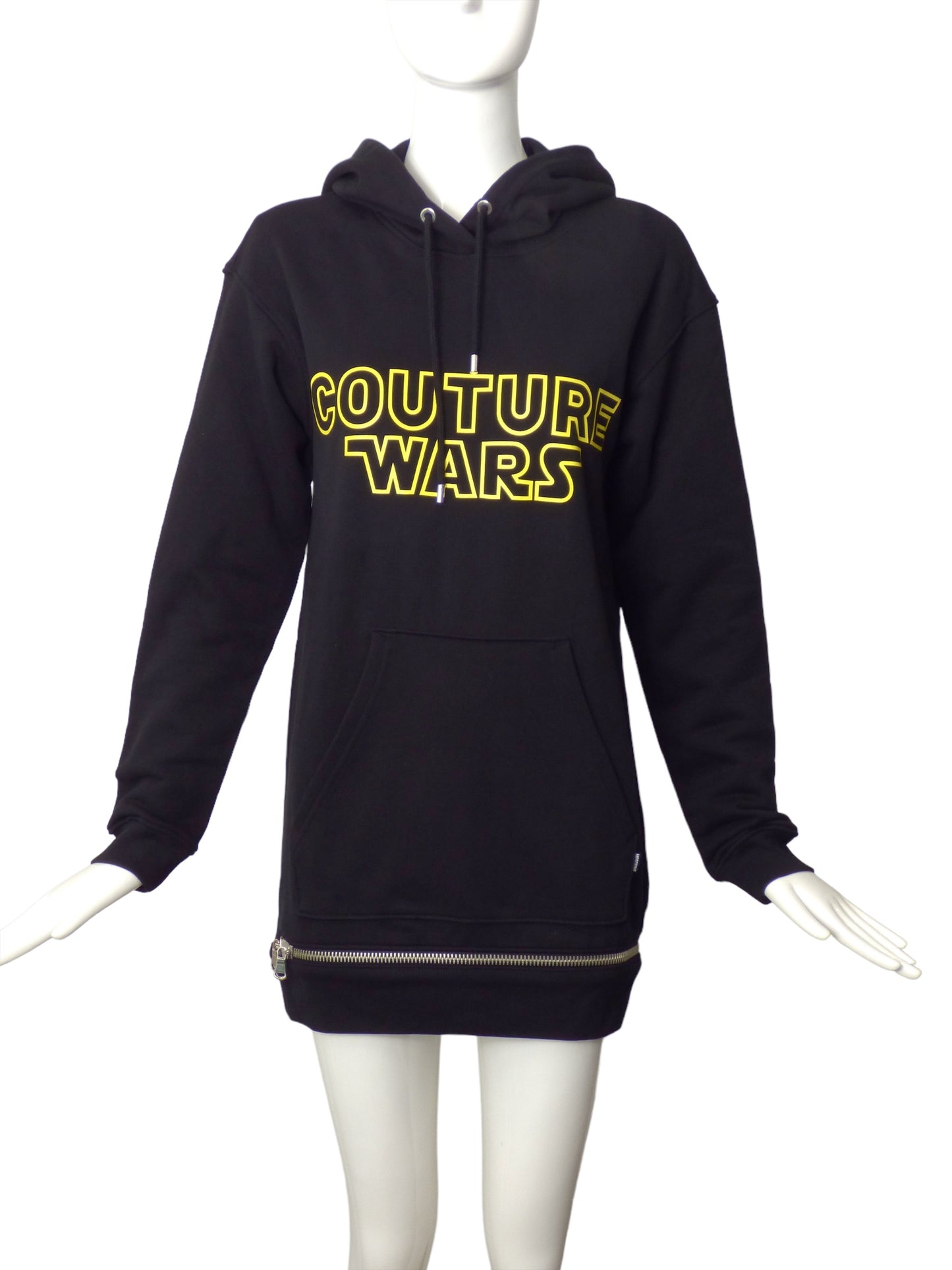 MOSCHINO COUTURE- NWT 2018 Black Couture Wars Hoodie Dress, Size 2