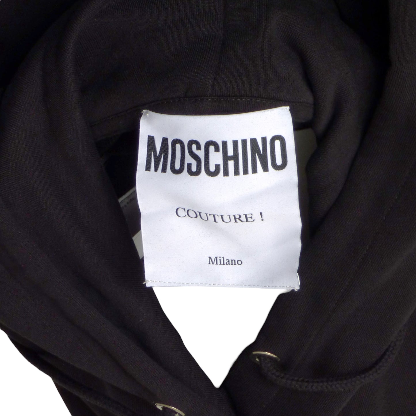 MOSCHINO COUTURE- NWT 2018 Black Couture Wars Hoodie Dress, Size 2