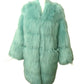 GUCCI- NWT "Love Parade" Aqua Faux Fur Coat, Size 6