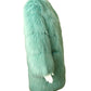 GUCCI- NWT "Love Parade" Aqua Faux Fur Coat, Size 6