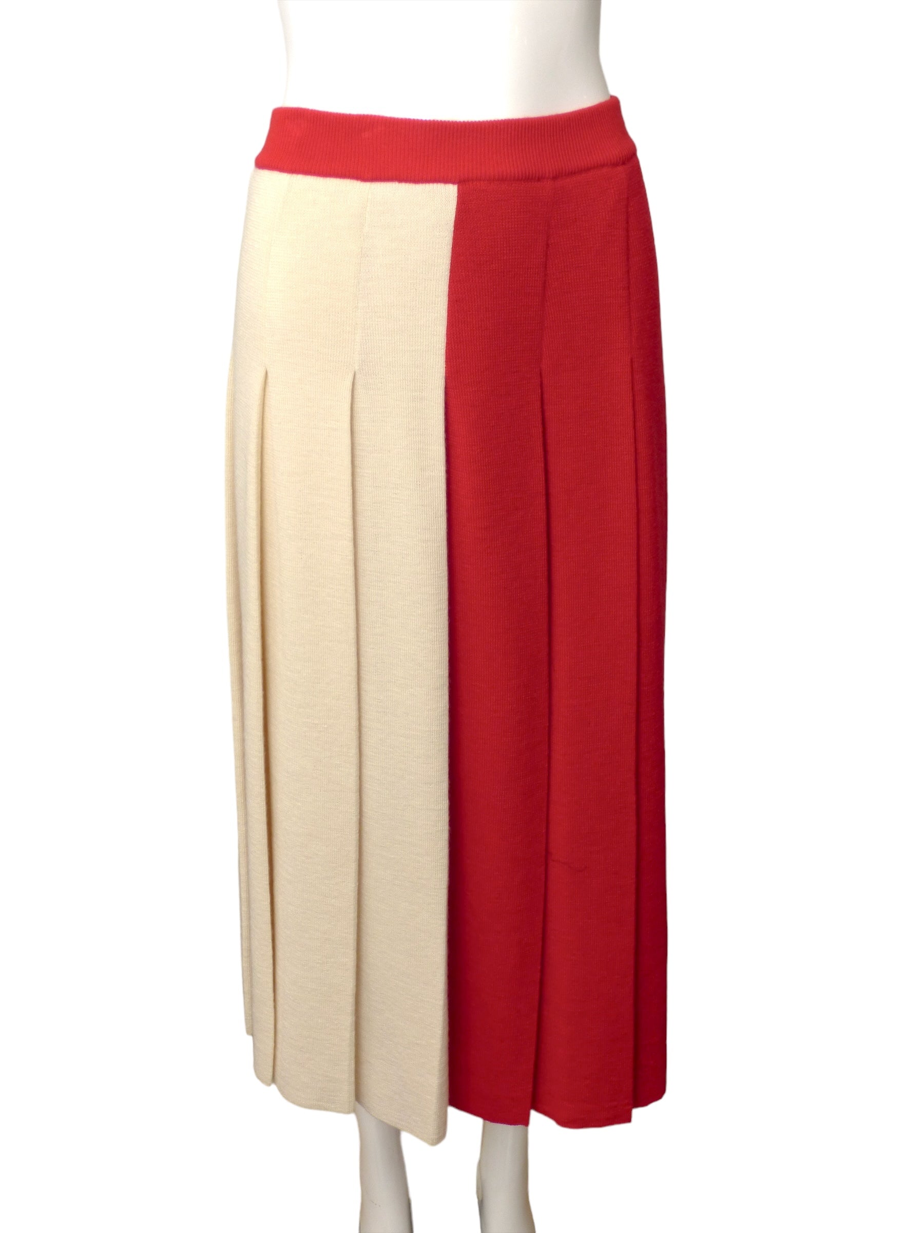 スカート GUCCI WOOL SKIRT WITH DRAPE GUCCI-NWT Red & Ivory Wool Skirt, Size 2 – MARTINI CONSIGNMENT