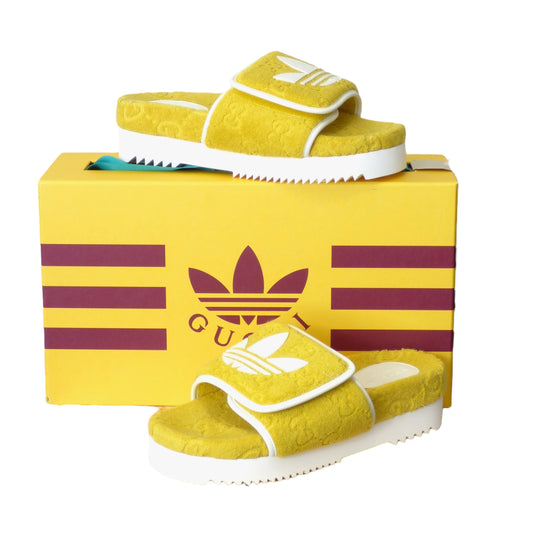 GUCCI x ADIDAS- NIB Yellow Magic Sponge Slides, Size UK 40