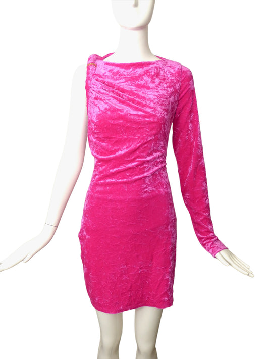 VERSACE- NWT 2023 Fuchsia Crushed Velvet Dress, Multiple Sizes Available