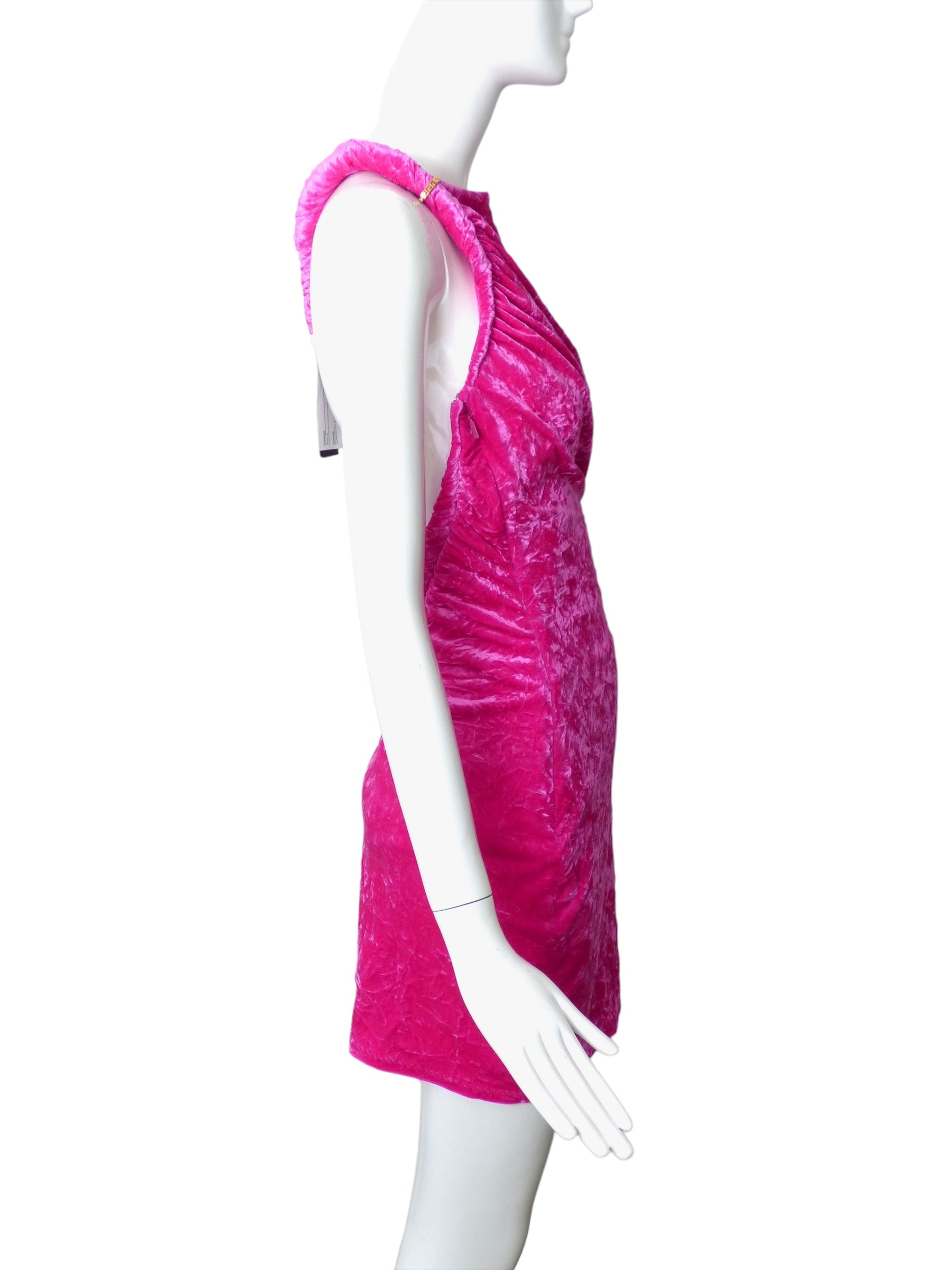 VERSACE- NWT 2023 Fuchsia Crushed Velvet Dress, Multiple Sizes