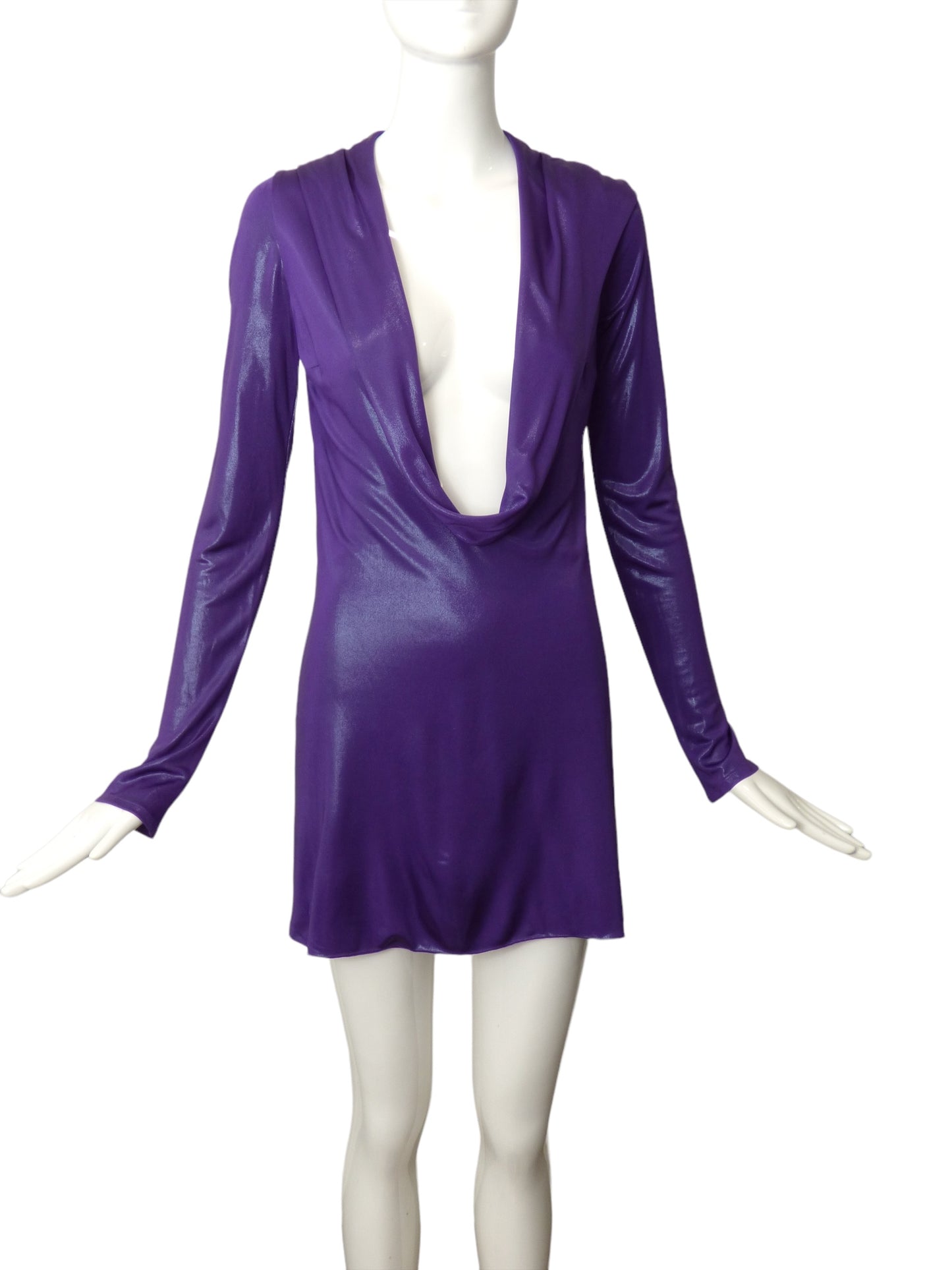 VERSACE- NWT 2023 Purple Hoodie Mini Dress Size 2