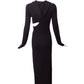 VERSACE- NWT 2023 Black Jersey Knit Hoodie Gown, Size 2