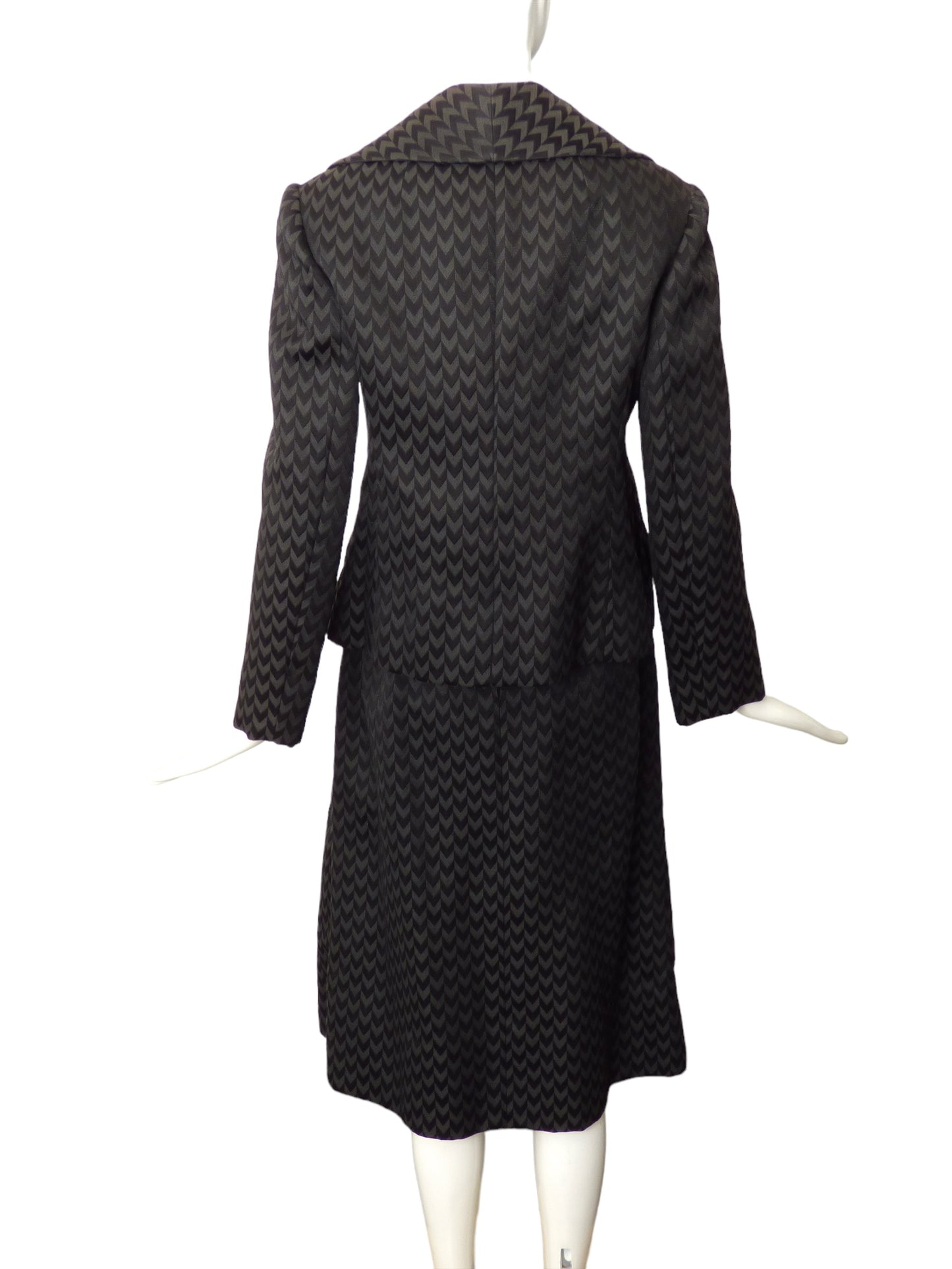 RONALD AMEY- 1960s Chevron Skirt Suit, Size-8