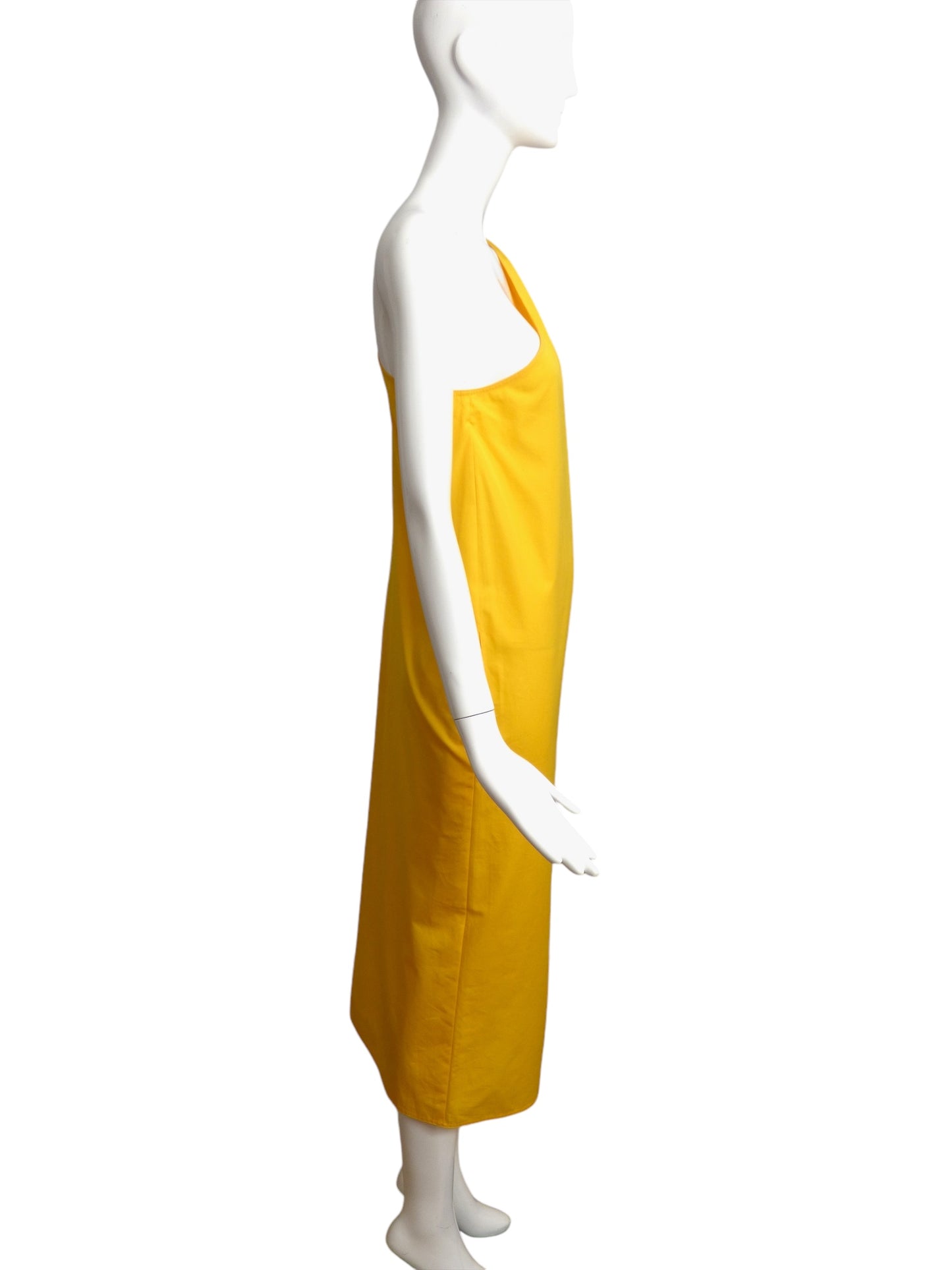 MAX MARA- 2019 Yellow Cotton One Shoulder Dress, Size 10