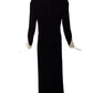 HELEN ROSE- 1960s Black Velvet Beaded Gown, Size 6