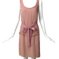 LANVIN- Pink Chiffon & Crepe Fringed Dress, Size 8