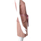 LANVIN- Pink Chiffon & Crepe Fringed Dress, Size 8