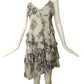 JOHN GALLIANO- Chiffon Ruffled Lace Print Dress, Size 8