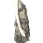 JOHN GALLIANO- Chiffon Ruffled Lace Print Dress, Size 8