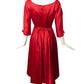 MOLLIE PARNIS- 1950s Scarlet Satin Dress, Size 6