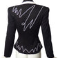 1990s Black & White Soutache Blazer, Size 2