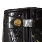 LOUIS VUITTON- Black Monogram Rubber Rain Boots, Size 37